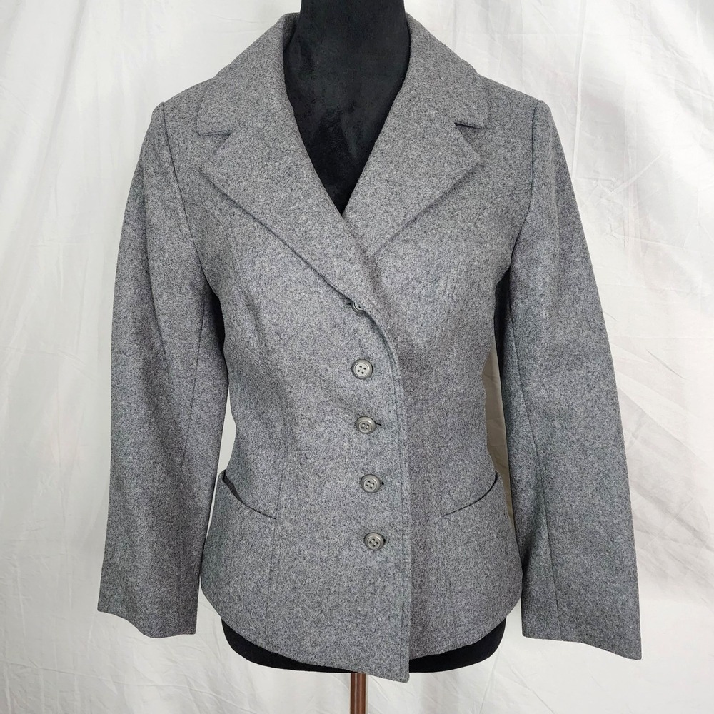 West Germany Vintage HERBERT MEYER Size Small Gray Felted Wool Blend Short Coat